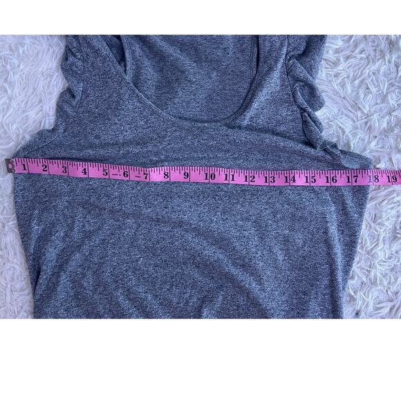 Gap Women's Sz M Tall Heather Gray Ruffle Trim Lightweight Racerback Tank #0483 - Picture 9 of 9